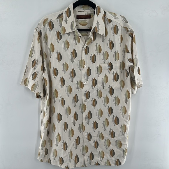 Tori Richard Honolulu Short Sleeve Silk Button Down Leaf Print Medium - Picture 3 of 7